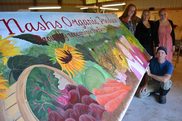 Farm thanks sponsors with mural