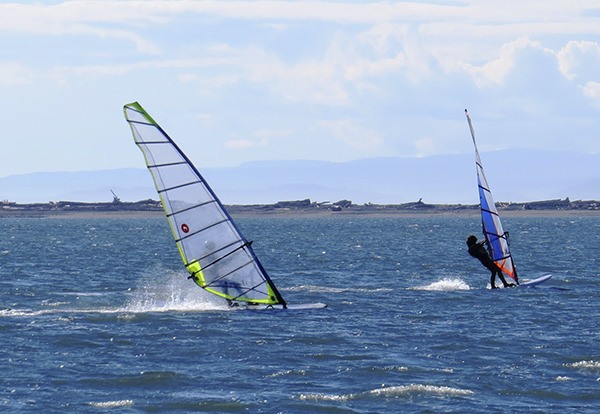 It’s beautiful weather for some windsurfing off Cline Spit recently