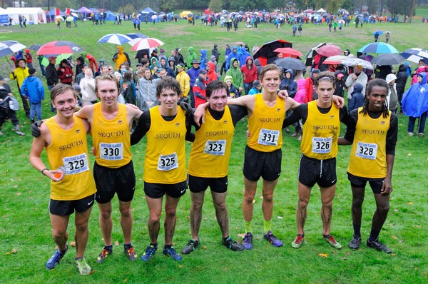Sequim’s boys cross country team — from left