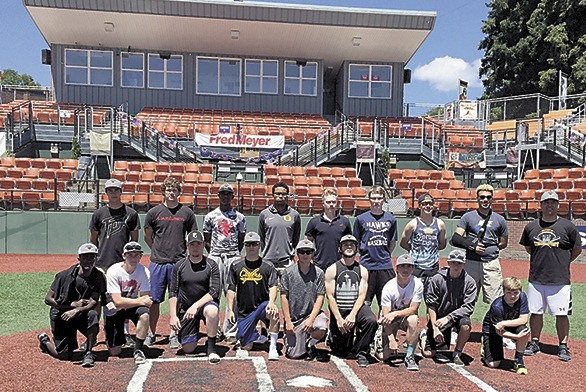 The Olympic Crosscutters toured Oregon State University baseball facilities at Goss Stadium and met with former Beavers players and coaches. Team members are
