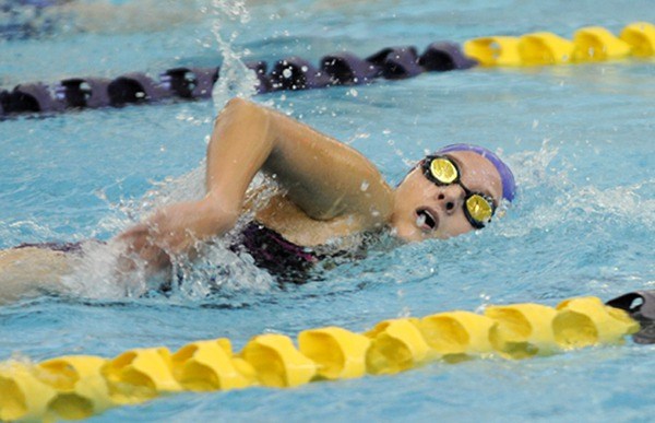 Victoria Fitzpatrick swims to win the 100 freestyle on Sept. 10
