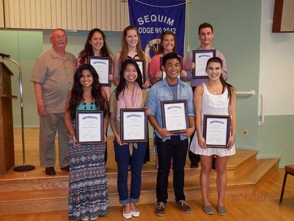 Eight Sequim High School seniors are awarded scholarships by the Sequim Elks Lodge No. 2642.