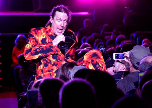 “Weird Al” Yankovic gets up close and personal with fans while singing “Wanna B Ur Lovr” at the Washington State Fair on Sept. 14.