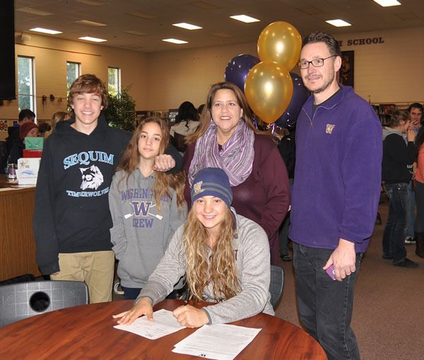 Celebrating Elise Beuke’s letter of intent to row crew for the University of Washington are
