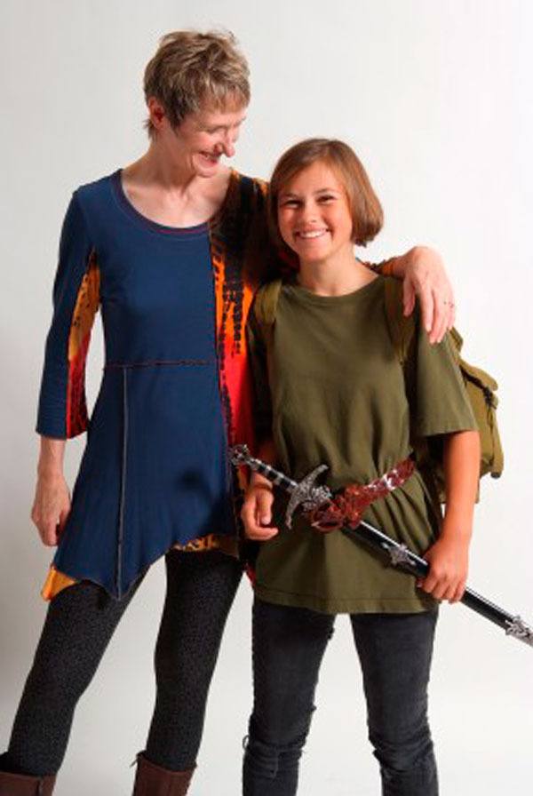 Lindy MacLaine stands with Alexi Rampp-Taft as Piper  Pan for a promotional photo for MacLaine’s book “The Curse of the Neverland.”