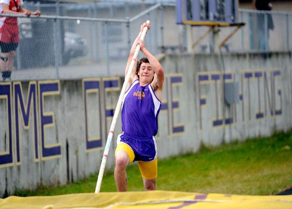 Sequim’s Josh Cibene gears up for an attempt at the pole vault at Sequim’s home meet on April 23.