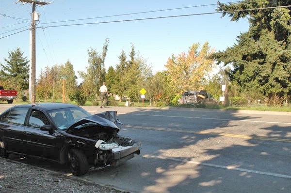 Two-car collision results in temporary road closure
