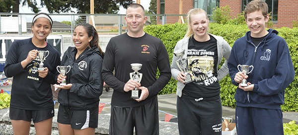 Winners of the 2015 Peninsula College Zombie Mud Run are