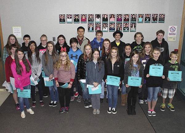 November Students of the Month at Sequim Middle School are recognized for their helpfulness.