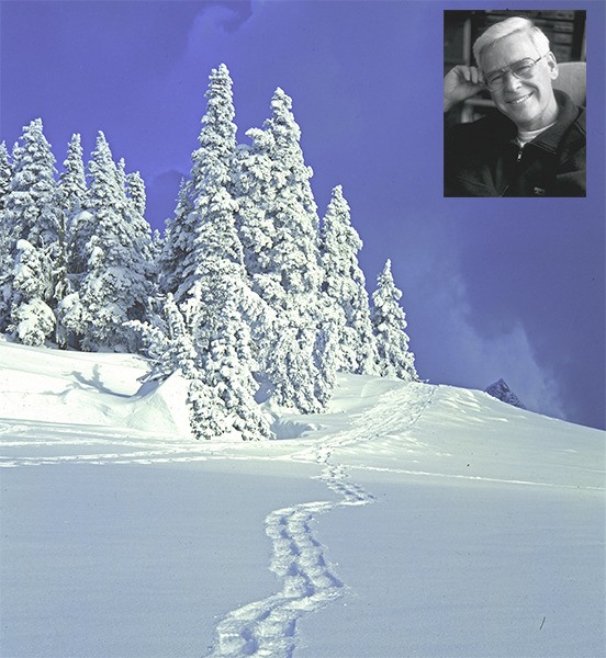 The sharp image of a set of tracks discovered within freshly fallen snow at Hurricane Ridge is one Ross Hamilton (inset) had never before publicly shared photographs until recently included in the 2016 calendar.