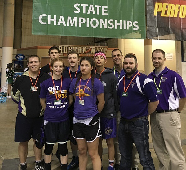 Sequim’s wrestling squad saw a big contingent at the Mat Classic on Feb. 19-20 in the Tacoma Dome. Competitors and coaches included