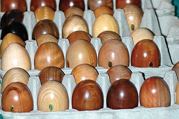 235 wooden eggs
