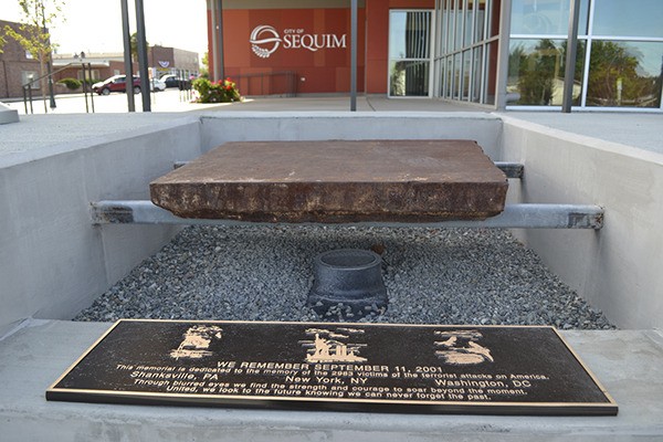 Dedication plaque is installed at Sequim Civic Center 9/11 Memorial