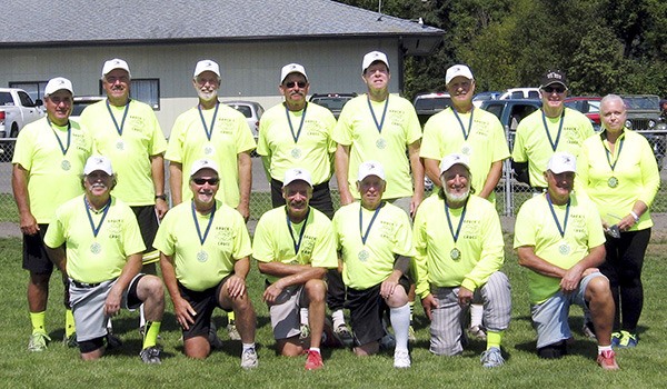 Sequim’s Crocs are all smiles after taking home gold from the Olympic Peninsula Senior Games in late August.