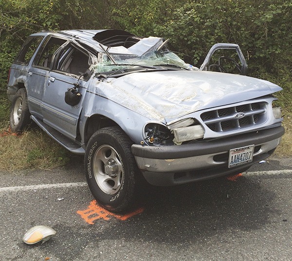 A 1998 Ford Explorer is in bad shape after 21-year-old Aldo Garcia of Sequim rolled the vehicle on July 13