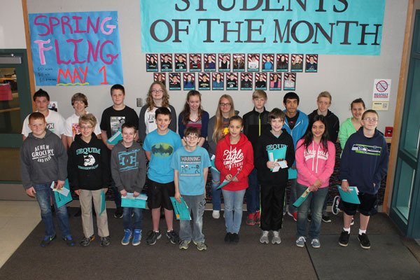 Sequim Middle School April Students of the Month were chosen by teachers for the characteristic of Fairness.