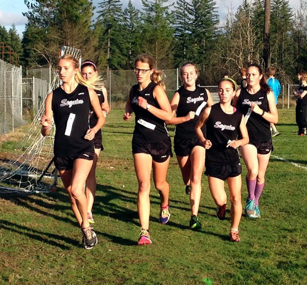 Sequim girls outrun Bremerton and North Mason opponents last week in a double-dual match.