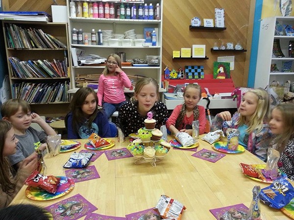 For her 9th birthday Leah Crabtree asked her friends to bring food donations instead of birthday gifts