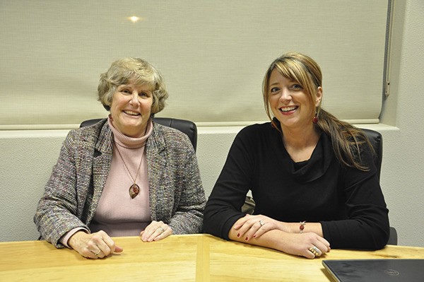 Newly-elected Sequim School Board president Bev Horan and vice president Heather Jeffers.