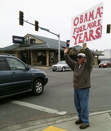 Tim Wheeler at the main intersection in Sequim in 2012.