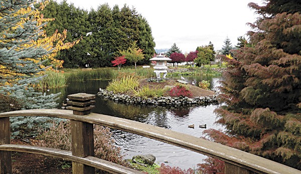 Members of the Yamasaki (now Shiso) Sister City Committee created and maintain the Japanese garden in Carrie Blake Park.