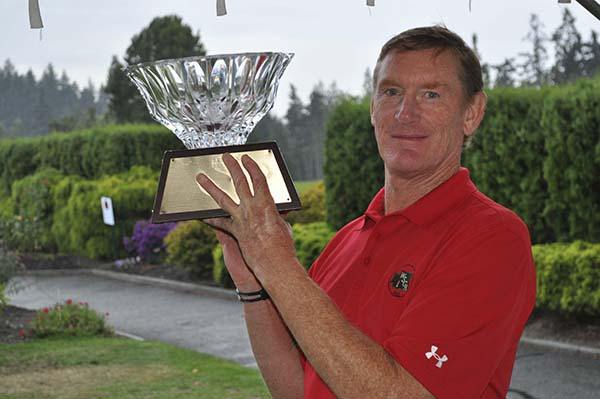 Tom Brandes celebrates a 28th Washington State      Senior Men’s Amateur tournament title at The Cedars at Dungeness golf course  in Sequim.