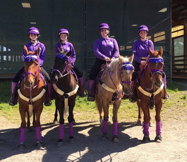 Sequim High School equestrian team’s gold medal winning Freestyle Fours Drill Team includes