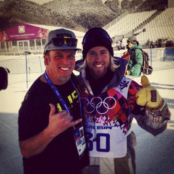 Brad Jay and gold medalist Sage Kotsenburg.
