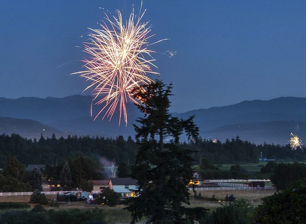 Contributor Bob Lampert captured this images of fireworks over the Sequim-Dungeness valley last weekend. Fire district officials said most fires caused over the holiday weekend were not caused by fireworks.