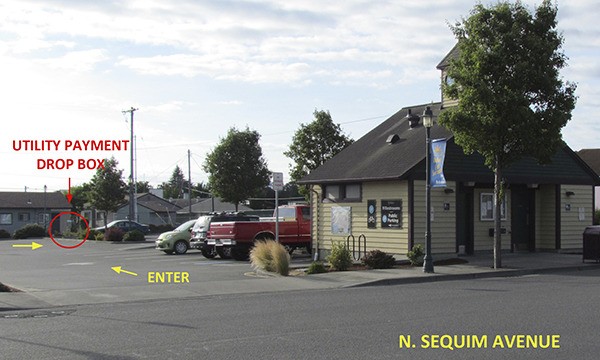 The deposit box for City of Sequim utility payments has moved to the east end of the public parking lot on Sequim Avenue behind the public restrooms.