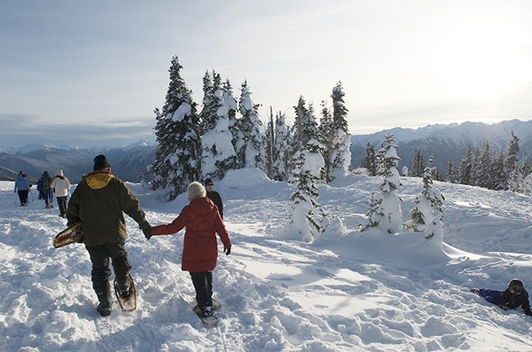 Ranger-led snowshoe walks for individuals and families are offered at Hurricane Ridge at 2 p.m. Saturdays