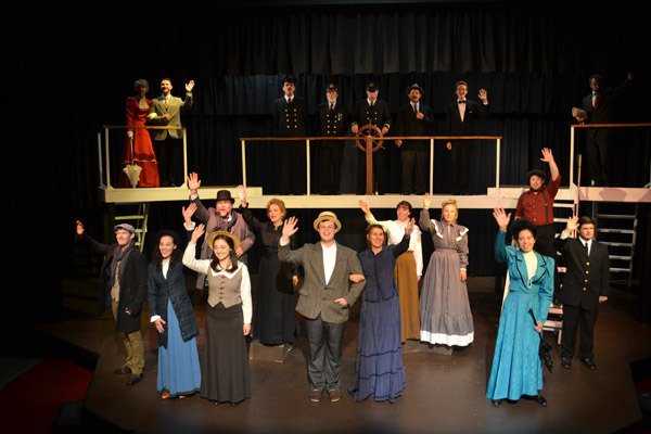All is cheery as the Titanic sends off in “Titanic the Musical.” It features 18 Sequim actors for its 27-member cast at the Port Angeles Community Playhouse from July 22-Aug. 6.