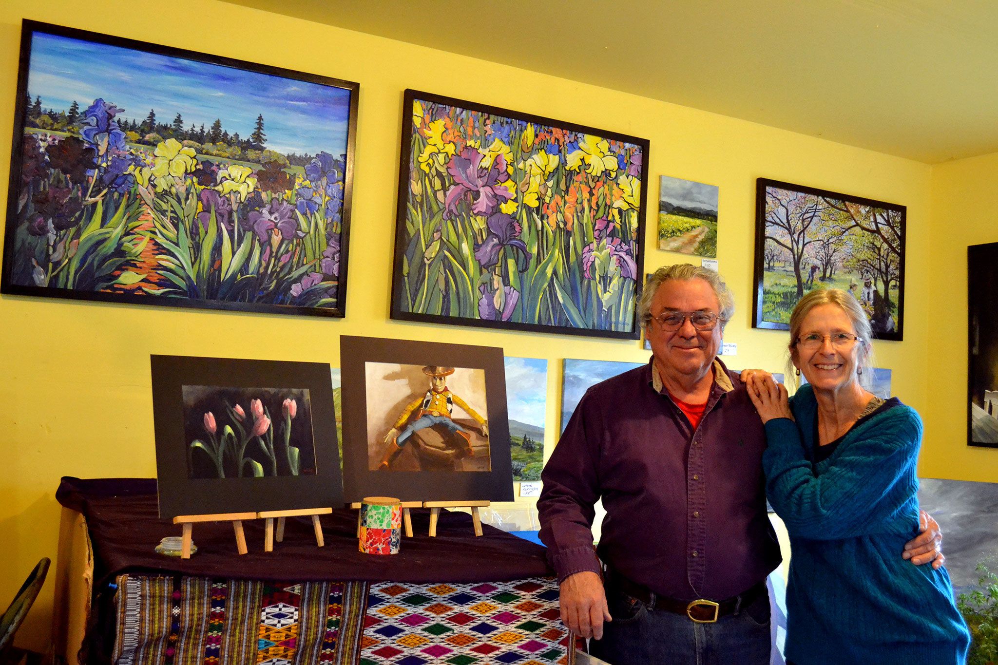 David Willis and Carrie Rodlend host “A Feast of Art” from 10 a.m.-4 p.m. Saturday, Dec. 10, at Rodlend’s studio, 562 Holgerson Road. The show features original paintings, wood boxes and more. Sequim Gazette photo by Matthew Nash