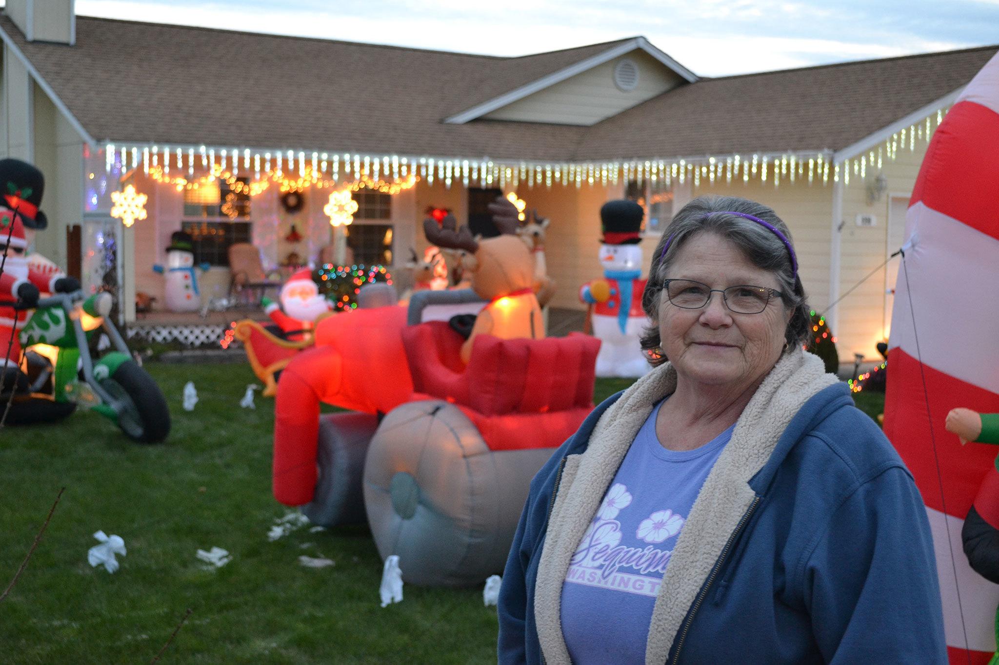 Mary Fisher of West Sylvester Court in Sequim says Christmas is her favorite time of year and she loves decorating for it each year. “I just love it,” she said. Sequim Gazette photo by Matthew Nash