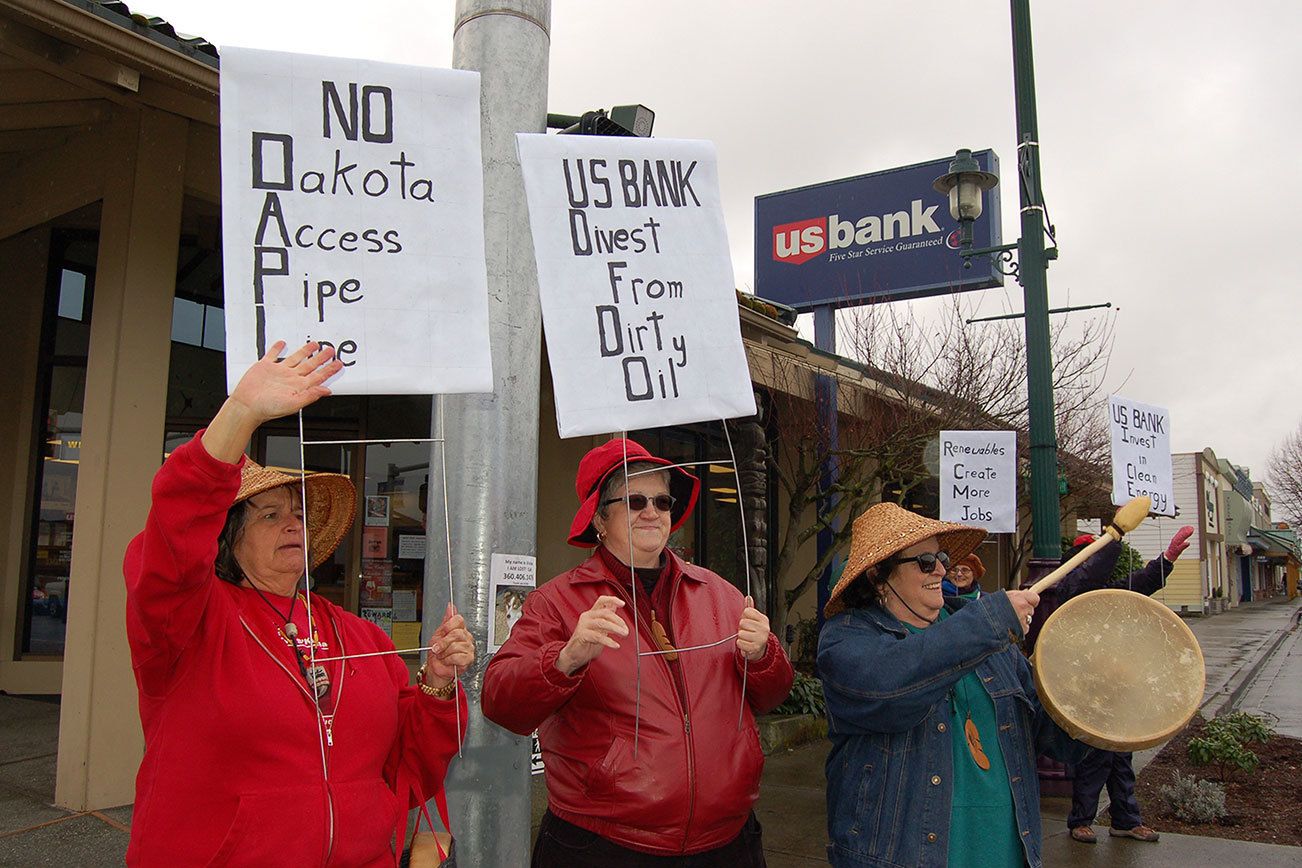 Protesters rally outside U.S. Bank
