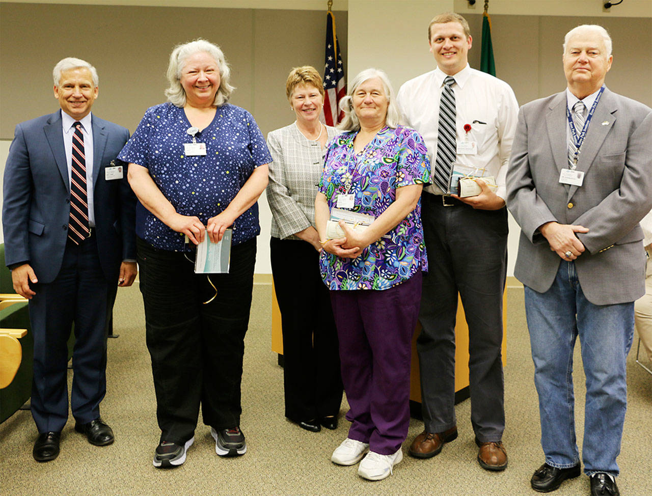 From left are Eric Lewis, Cindy Seifert, Lorraine Wall, Vickie DeMott, Brandon Snedeger and Jim Leskinovitch, board president. Not pictured are Cheri Levy and Maia Cosio.