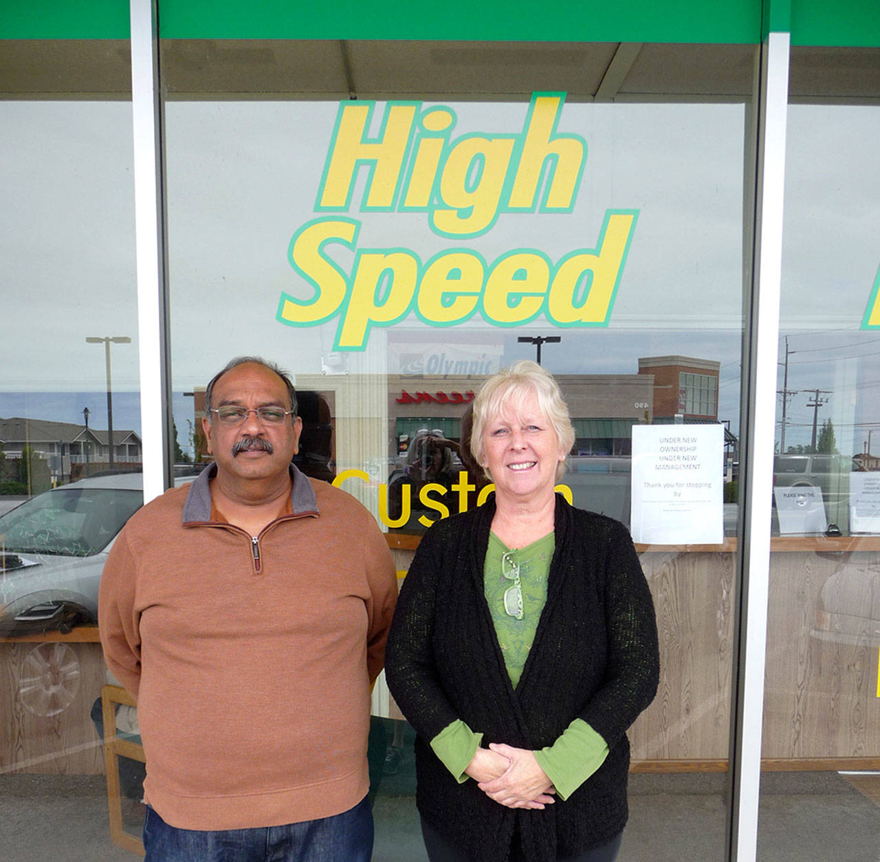 Olympic Wi-Fi is under new management with owner Moni Chaudhry and computer technologist Sheryl Mirenta. Sequim Gazette photo by Patricia Morrison Coate