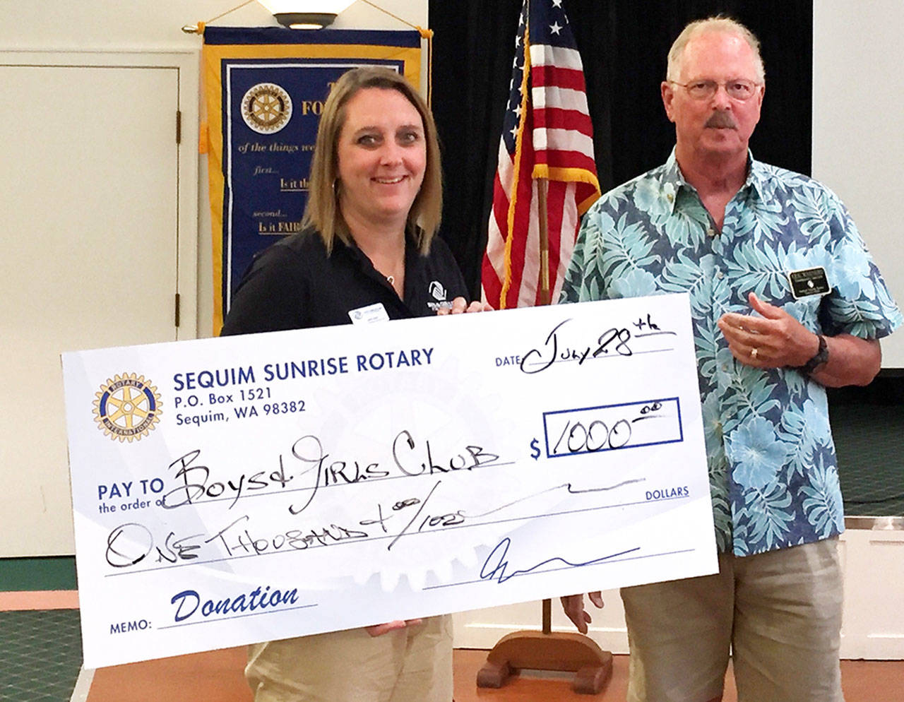 Rotary donates to B&G club