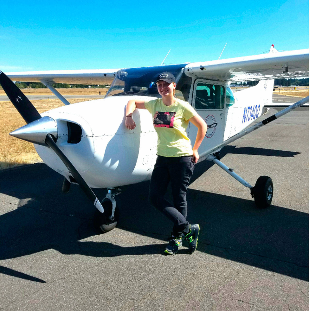 Madeline Patterson of Sequim recently earned her student’s pilot’s license only three weeks after turning 16. Submitted photo