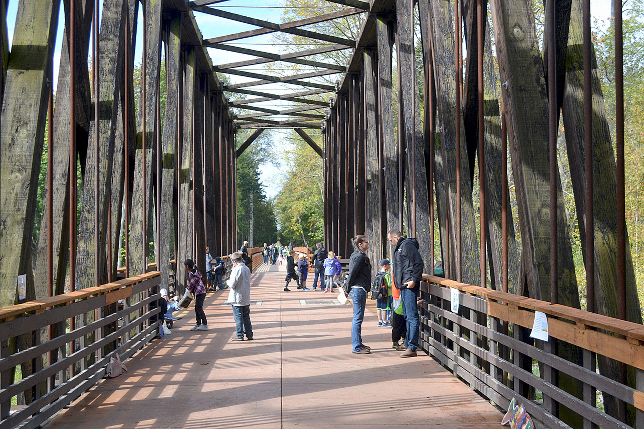 The Dungeness River Railroad Bridge will be a hotspot once again for the 18th Dungeness River Festival on Sept. 29. Organizers changed the event to just one day this year. Sequim Gazette file photo by Matthew Nash