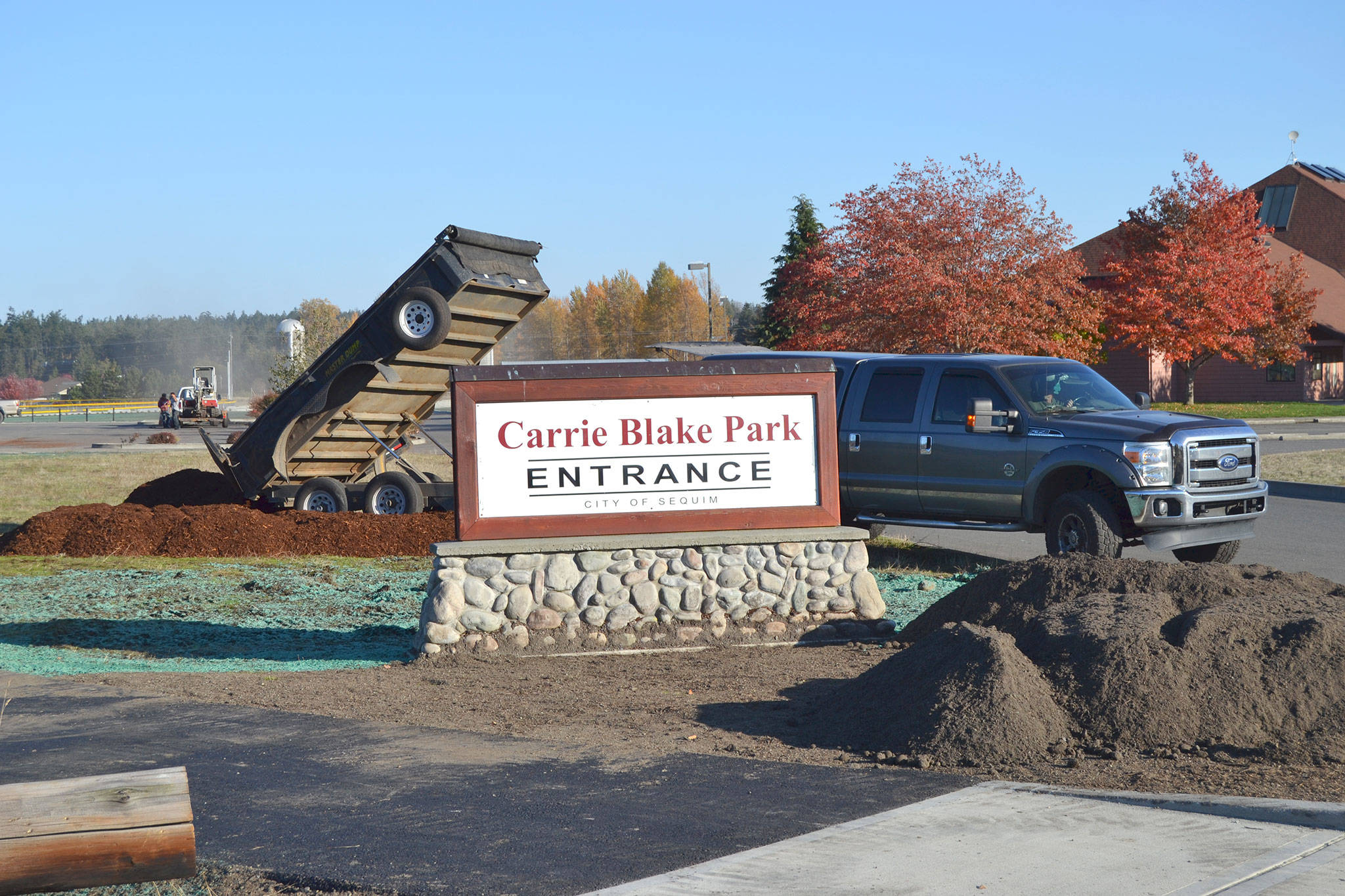 This week, the new entrance to Carrie Blake Park opened between the Sequim Skate Park and Trinity United Methodist Church. Sequim Gazette photo by Matthew Nash