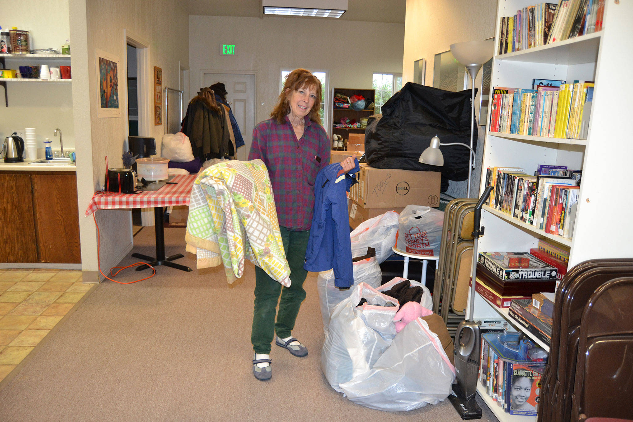 Jean Pratschner of Sequim seeks volunteers to be on-call for a warming center during severe weather at the Serenity House Housing Resource Center.                                 Sequim Gazette photo by Matthew Nash
