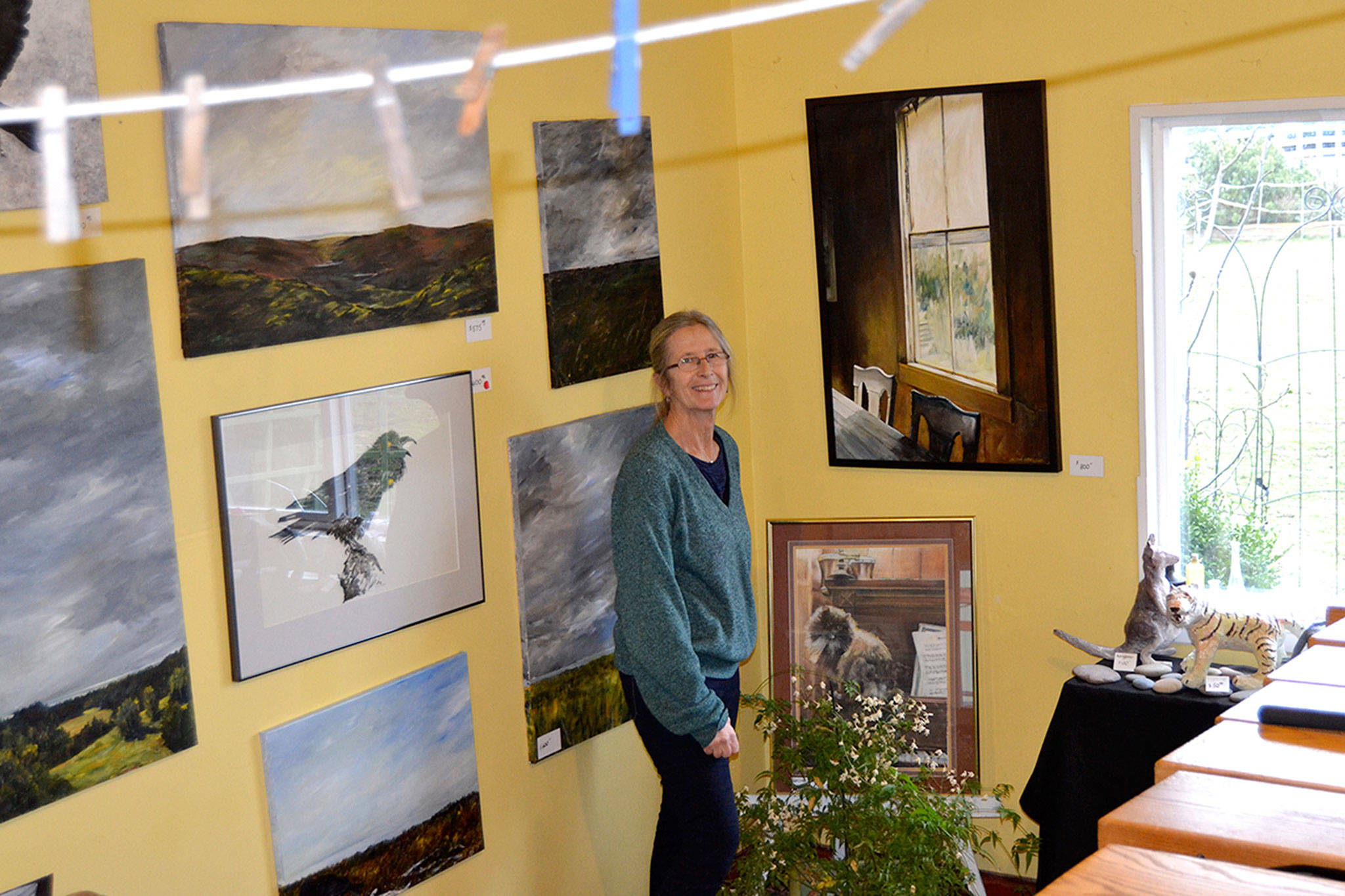 Carrie Rodlend’s latest show “Ravens and their Landscapes” runs 10 a.m.-4 p.m. Saturday, Dec. 9, at her studio on Holgerson Road in Dungeness. The event features more than 30 pieces centered on ravens. Sequim Gazette photo by Matthew Nash