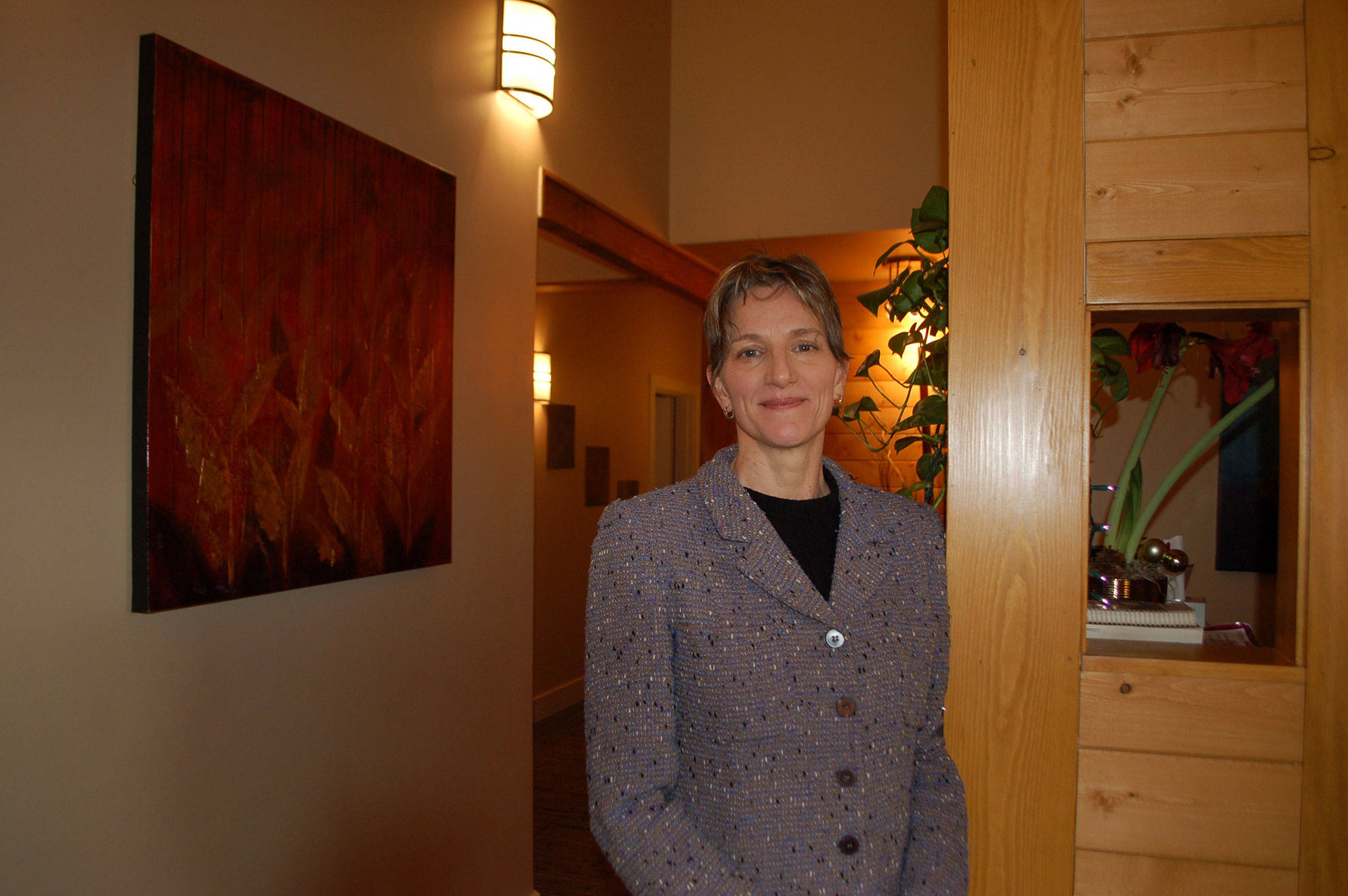 Jennifer Frey’s new office building for her business Serenity Acupuncture offers clients a serene healing environment with soft lighting, warm colors and wood panels all throughout the building. Sequim Gazette photo by Erin Hawkins