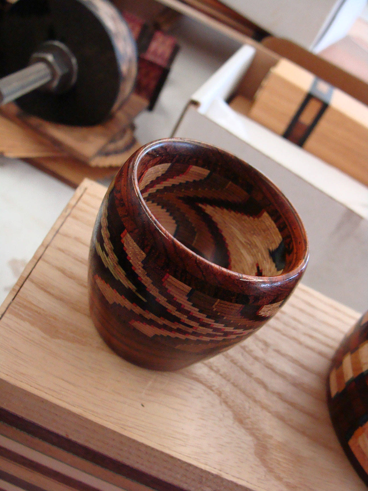 Bowls and bracelets by Martha Collins can consist of up to 1,200 pieces of wood. Photo by Turningsmith Studios