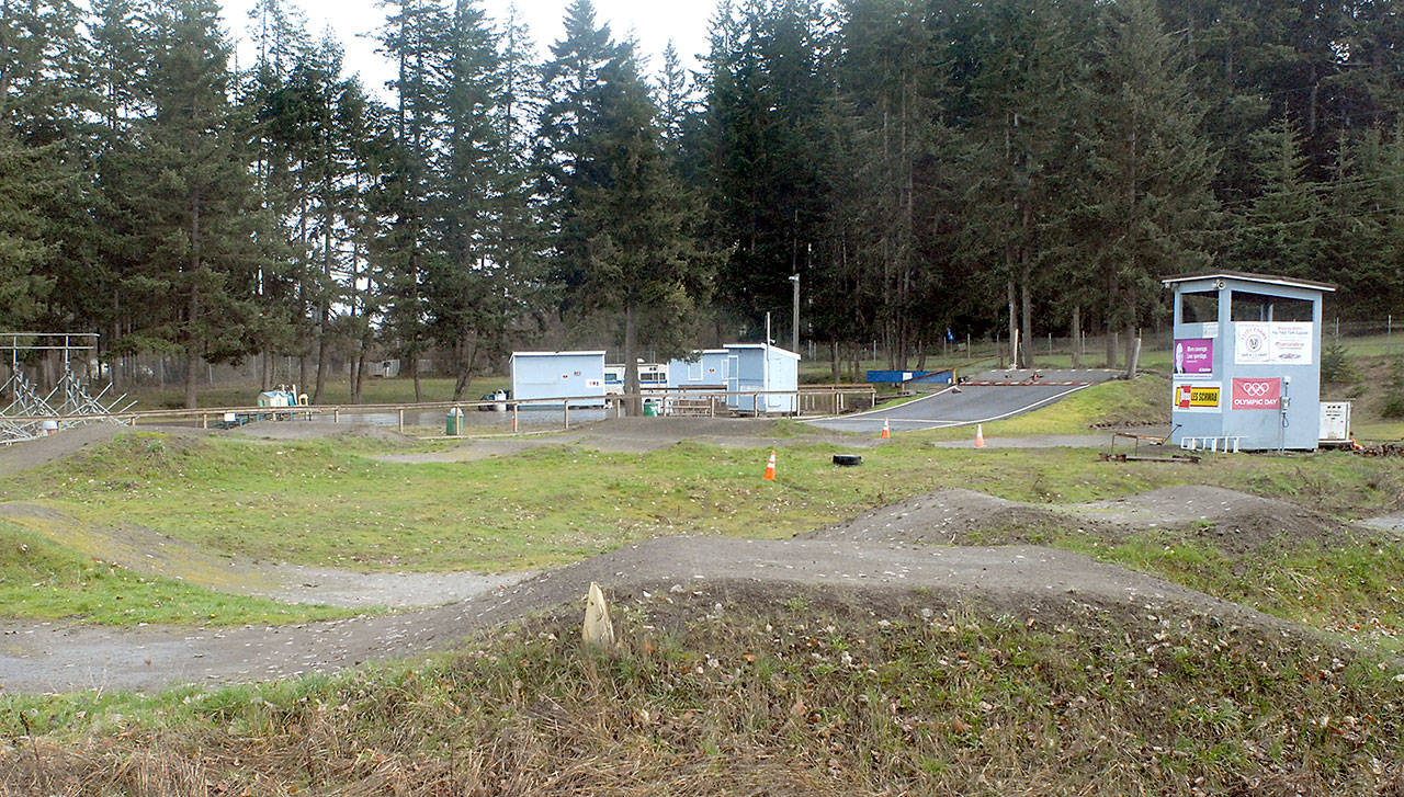 The Port Angeles BMX track near Lincoln Park is shown in May 2017. The city of Port Angeles has awarded $50,000 to the Lincoln Park BMX Association for improvements to the city-owned track. (Keith Thorpe/Peninsula Daily News)