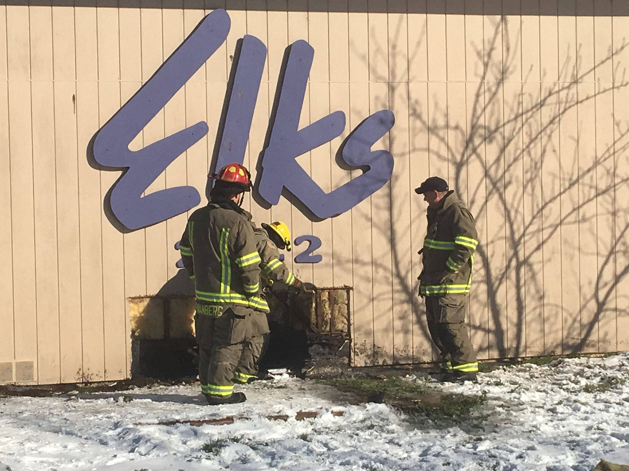 Clallam County Fire District 3 personnel respond to a fire at the Sequim Elks Lodge on Feb. 19. Submitted photo