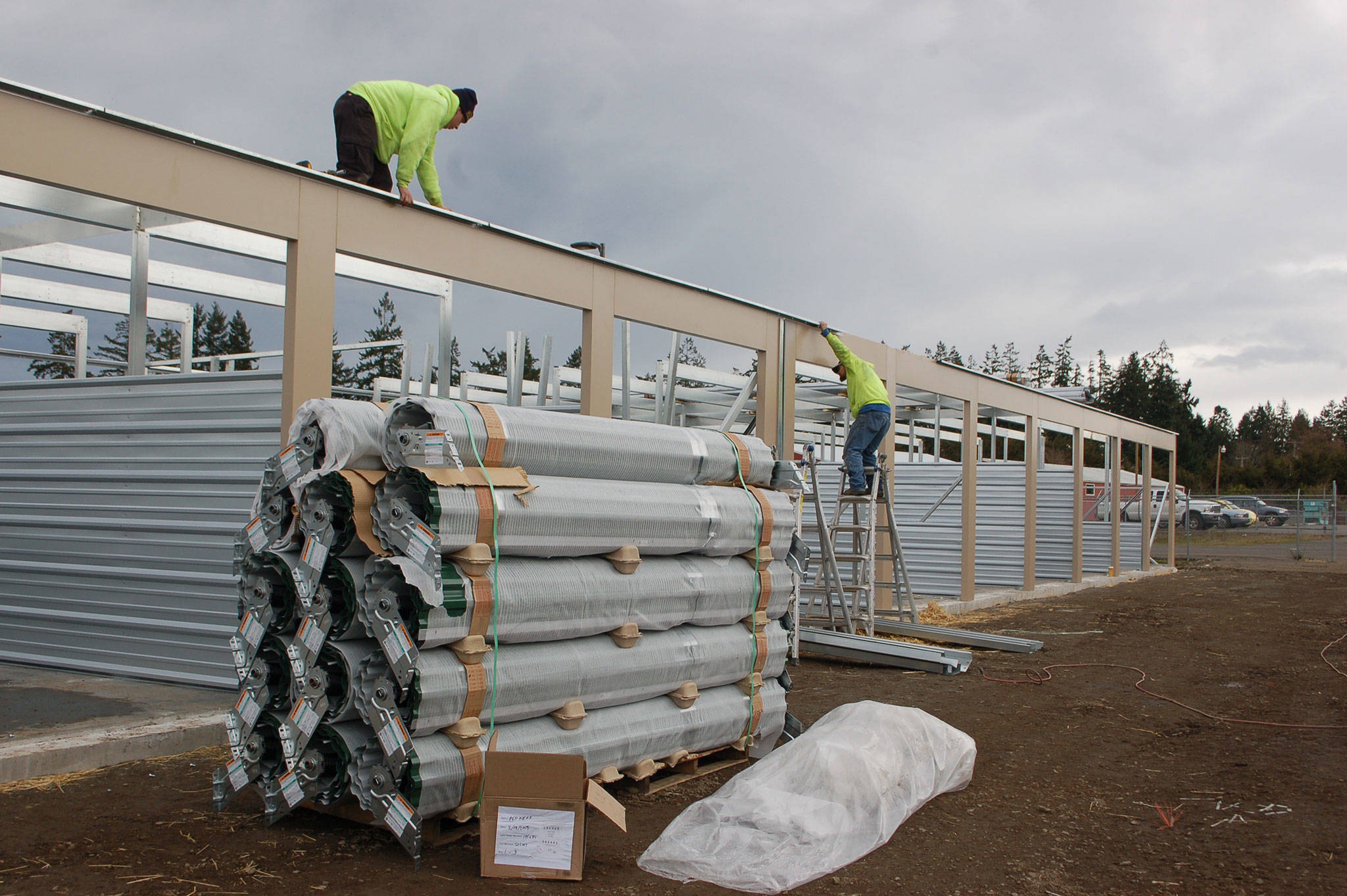 The Jamestown S’Klallam Tribe Economic Development Authority is building more storage units at its Carlsborg Self Storage facility at 292 Business Park Loop. Sequim Gazette photo by Erin Hawkins