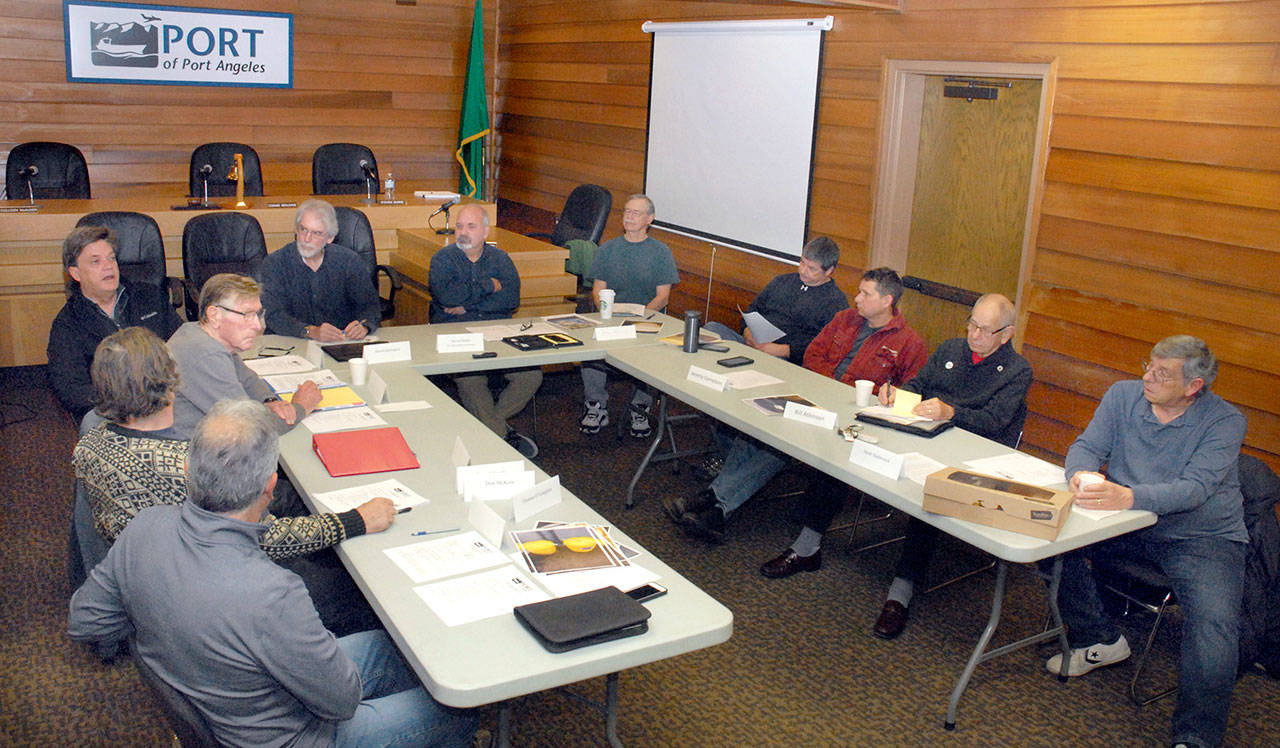 Members of the Port of Port Angeles advisory committee gather Thursday in Port Angeles. (Keith Thorpe/Peninsula Daily News)