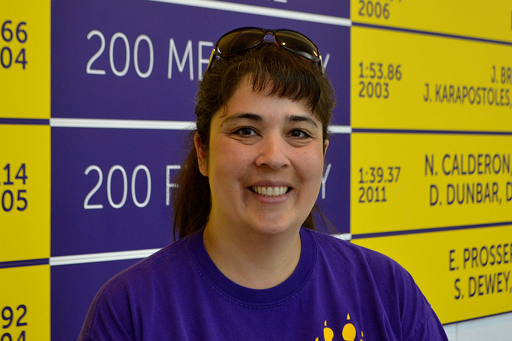 Anita Benitez took on coaching the Sequim High School’s boys swim team this school year. She also coached the girls’ program for seven years, but resigned from both posts in March. However, Benitez said after much consideration she reapplied to keep the boys position. Sequim Gazette file photo by Matthew Nash